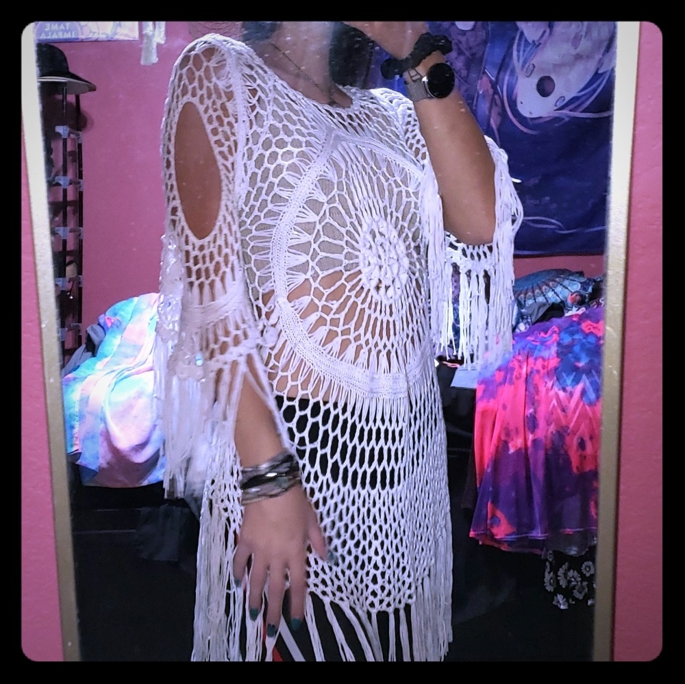 Crotchet mandala cover up cardigan boho poncho